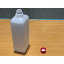 Vierkantflasche 1 Liter HDPE natur inklusive Schraub Verschluss rot
